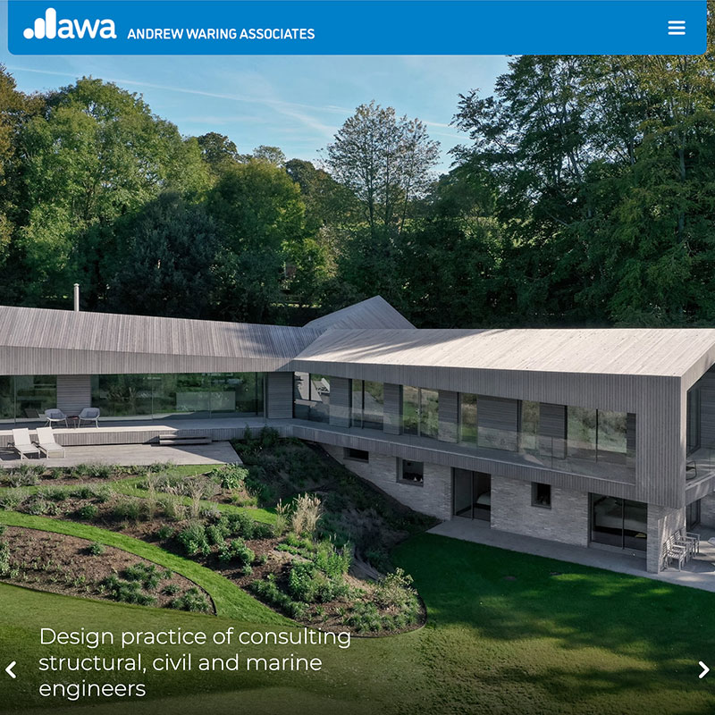 Screenshot of the Andrew Waring Associates Website